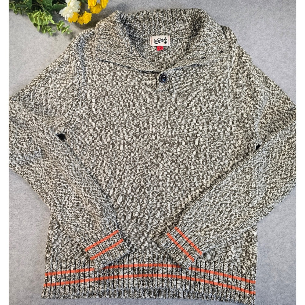 Woolrich x Target Marl Pullover Sweater Mens Medium Marled Shawl Collar Cotton